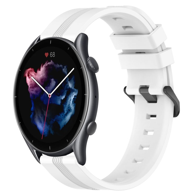 22mm Concave Striped Slicone Watch Band, For Amazfit GTR 4, For Amazfit GTR 3, For Amazfit GTR 3 Pro, For Amazfit GTR 2e
