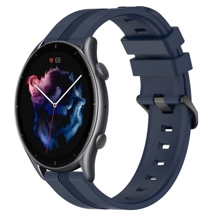 22mm Concave Striped Slicone Watch Band, For Amazfit GTR 4, For Amazfit GTR 3, For Amazfit GTR 3 Pro, For Amazfit GTR 2e
