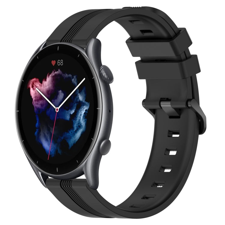 22mm Concave Striped Slicone Watch Band, For Amazfit GTR 4, For Amazfit GTR 3, For Amazfit GTR 3 Pro, For Amazfit GTR 2e