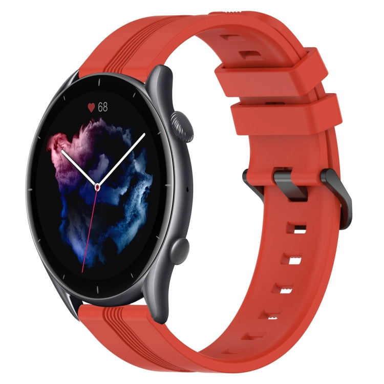 22mm Concave Striped Slicone Watch Band, For Amazfit GTR 4, For Amazfit GTR 3, For Amazfit GTR 3 Pro, For Amazfit GTR 2e