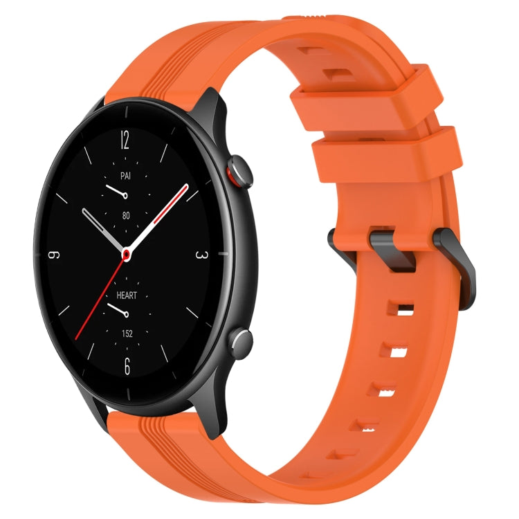 22mm Concave Striped Slicone Watch Band, For Amazfit GTR 4, For Amazfit GTR 3, For Amazfit GTR 3 Pro, For Amazfit GTR 2e