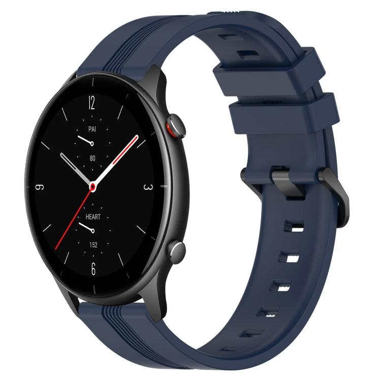 22mm Concave Striped Slicone Watch Band, For Amazfit GTR 4, For Amazfit GTR 3, For Amazfit GTR 3 Pro, For Amazfit GTR 2e