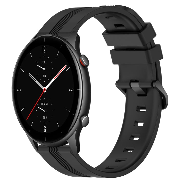 22mm Concave Striped Slicone Watch Band, For Amazfit GTR 4, For Amazfit GTR 3, For Amazfit GTR 3 Pro, For Amazfit GTR 2e