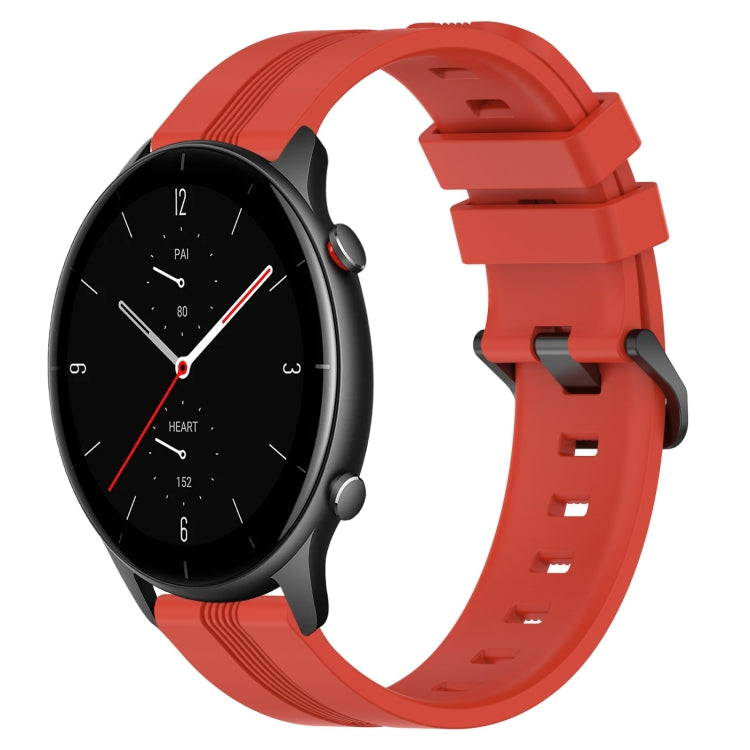 22mm Concave Striped Slicone Watch Band, For Amazfit GTR 4, For Amazfit GTR 3, For Amazfit GTR 3 Pro, For Amazfit GTR 2e