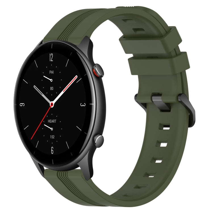 22mm Concave Striped Slicone Watch Band, For Amazfit GTR 4, For Amazfit GTR 3, For Amazfit GTR 3 Pro, For Amazfit GTR 2e