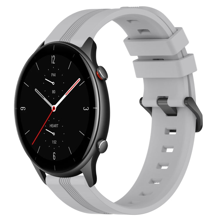 22mm Concave Striped Slicone Watch Band, For Amazfit GTR 4, For Amazfit GTR 3, For Amazfit GTR 3 Pro, For Amazfit GTR 2e