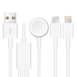 For Apple Watch Series & iPhone & Phone with Type-C Port 3 in 1 USB Magnetic Charging Cable 4ft/1.2m, DS-XB017