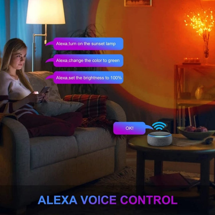 RLD-021 Rainbow Sunset Projector LED USB Bluetooth Wifi RGB Night Light, RLD-021