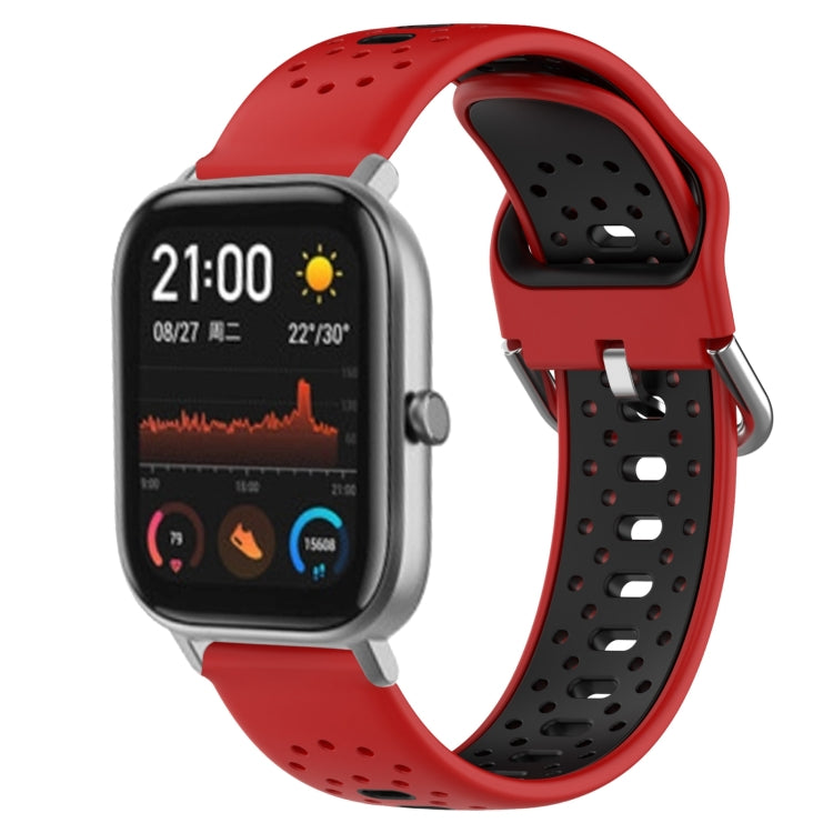 20mm Breathable Two-Color Silicone Watch Band, For Amazfit GTS 2, For Amazfit GTS, For Amazfit GTR 42mm