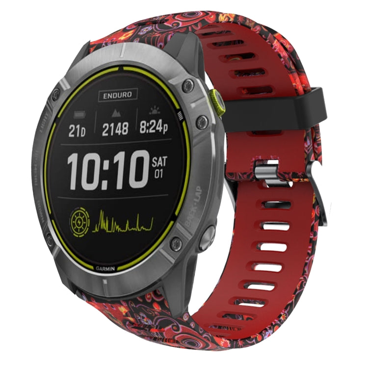 26mm Camouflage Printed Silicone Watch Band, For Garmin Enduro, For Garmin Fenix 6X, For Garmin Fenix 6X Pro, For Garmin Fenix 6X Sapphire, For Garmin Fenix 5X Sapphire, For Garmin Fenix 5X Plus, For Garmin Fenix 3, For Garmin Fenix 3 HR