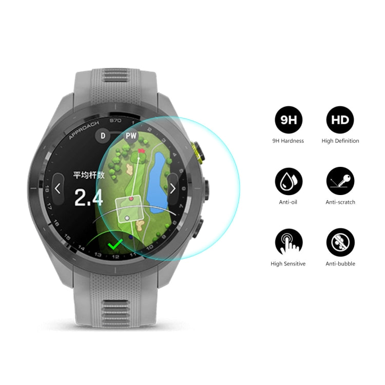 2pcs ENKAY 0.2mm 9H Tempered Glass Screen Protector Watch Film, For Garmin Approach S70 42mm, For Garmin Epix Pro Gen 2 51mm