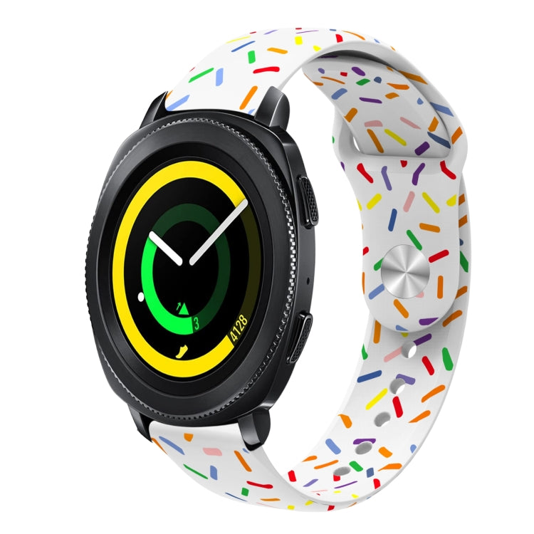 Sports Rainbow Dots Silicone Buckle Watch Band, For Samsung Galaxy Watch 5 Pro, For Samsung Galaxy Gear Sport, For Samsung Galaxy Watch Active 2 40mm / 44mm, For Samsung Galaxy Watch 3 41mm, For Samsung Galaxy watch Active 40mm                         ...