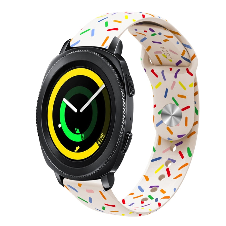 Sports Rainbow Dots Silicone Buckle Watch Band, For Samsung Galaxy Watch 5 Pro, For Samsung Galaxy Gear Sport, For Samsung Galaxy Watch Active 2 40mm / 44mm, For Samsung Galaxy Watch 3 41mm, For Samsung Galaxy watch Active 40mm                         ...
