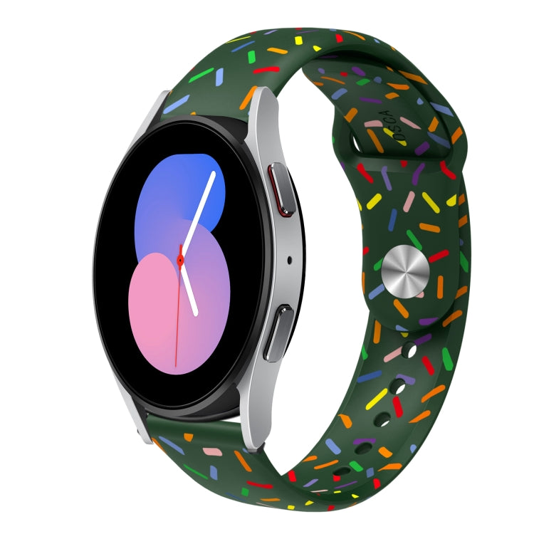 Sports Rainbow Dots Silicone Buckle Watch Band, For Samsung Galaxy Watch 5 Pro, For Samsung Galaxy Gear Sport, For Samsung Galaxy Watch Active 2 40mm / 44mm, For Samsung Galaxy Watch 3 41mm, For Samsung Galaxy watch Active 40mm                         ...