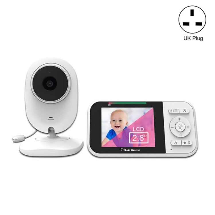 Temperature Detection 2 Way Voice Baby Security Video Camera 2.8-inch LCD Baby Monitor, 218 218 UK Plug