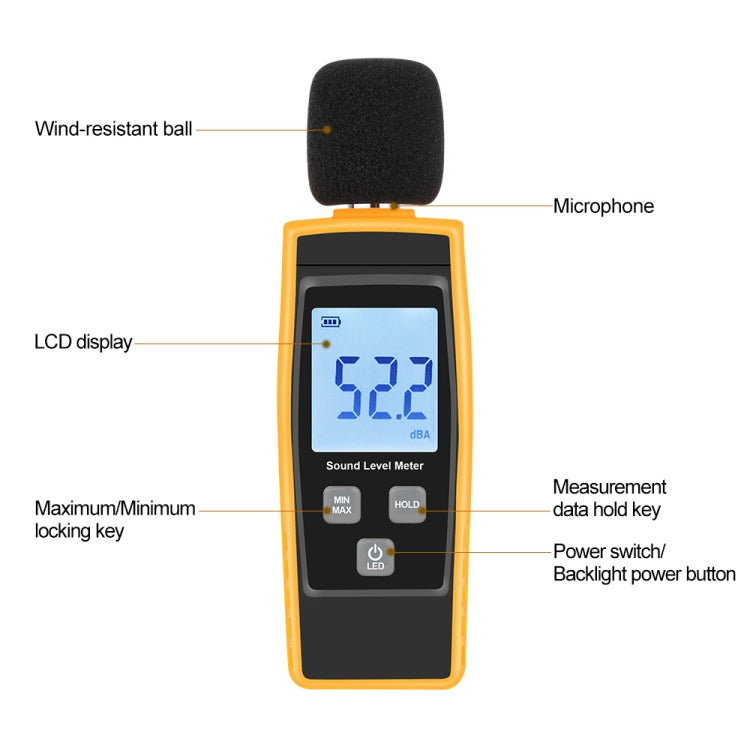 RZ1359 Digital Sound Level Meter DB Meters Noise Tester in Decibels LCD Screen, RZ1359 - Zen Craft