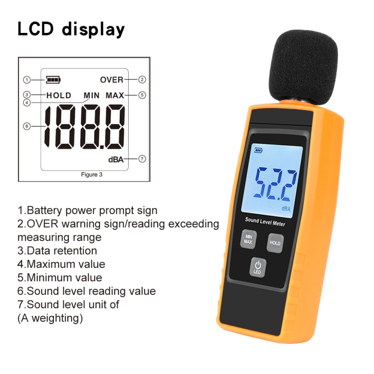 RZ1359 Digital Sound Level Meter DB Meters Noise Tester in Decibels LCD Screen, RZ1359 - Zen Craft