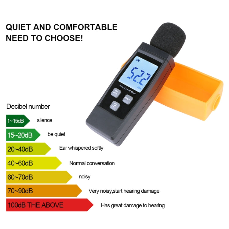 RZ1359 Digital Sound Level Meter DB Meters Noise Tester in Decibels LCD Screen, RZ1359 - Zen Craft