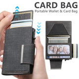 Suteni Denim Buckle Button Automatically Pops Out the Card Box