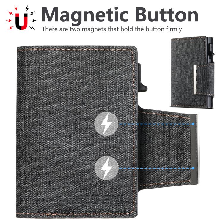 Suteni Denim Buckle Button Automatically Pops Out the Card Box