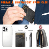 The Suteni denim double-sided card slot button automatically ejects the card box