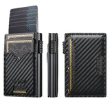 The Suteni carbon fiber pattern double-sided card insertion button automatically ejects the card box