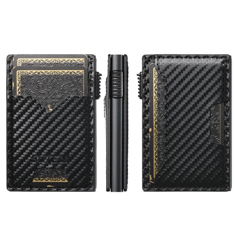 The Suteni carbon fiber pattern double-sided card insertion button automatically ejects the card box