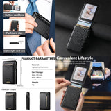 The Suteni carbon fiber pattern button automatically pops out the veneered printed card box