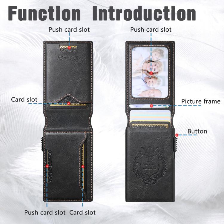 The Suteni oil wax pattern button automatically pops out the veneered printed card box