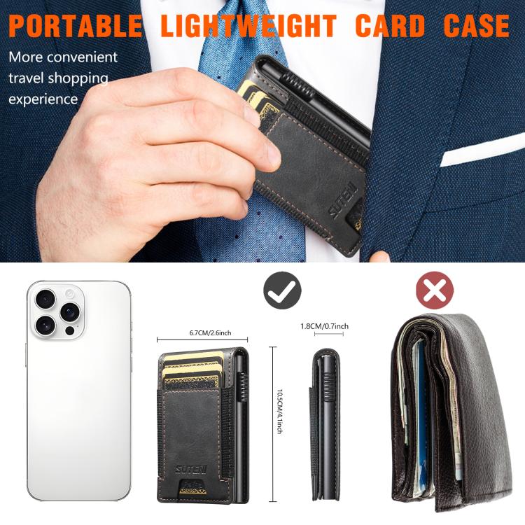 The Suteni oil wax pattern button automatically pops out the elastic band card box