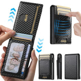 The Suteni carbon fiber pattern button automatically pops out the elastic band card box