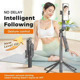 Q565 Anti Shake Extendable 4-Leg Stand Smartphone Facial Tracking Gimbal Selfie Stick