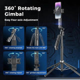 Q565 Anti Shake Extendable 4-Leg Stand Smartphone Facial Tracking Gimbal Selfie Stick