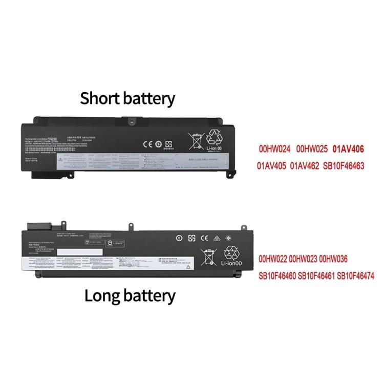 Laptop Battery For Lenovo 01AV405 Short Version 00HW022 / Long Version T460S T470S T480S, 00HW022