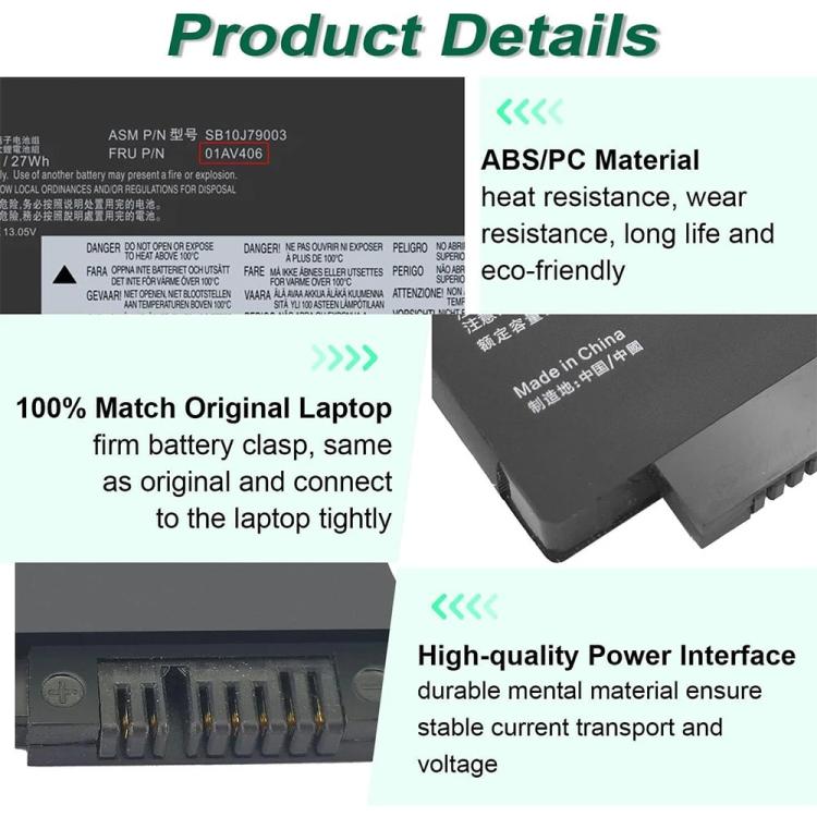 Laptop Battery For Lenovo 01AV405 Short Version 00HW022 / Long Version T460S T470S T480S, 00HW022