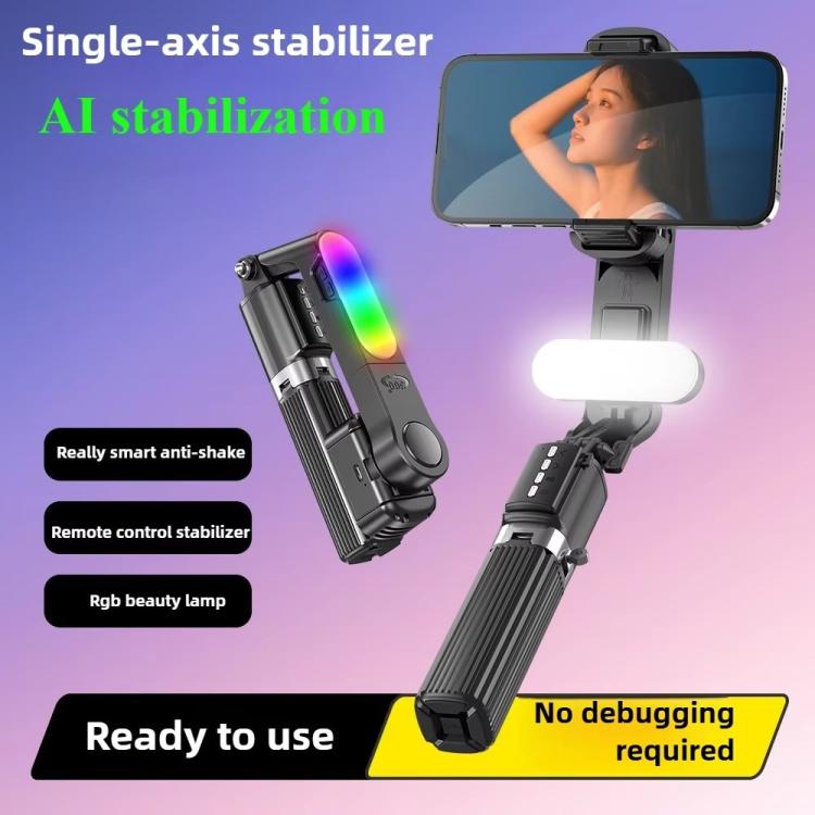 Q35 Extendable LED Selfie Stick Phone Tripod Gimbal Stabilizer with Fill Light, Q35
