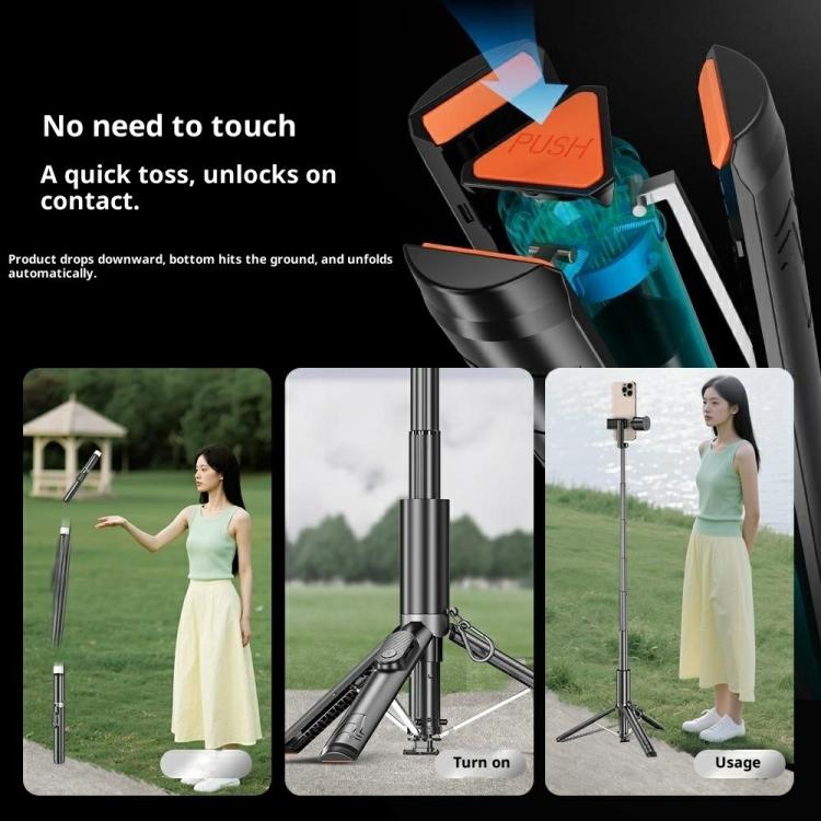 P24-D Live Streaming Anti Shake Extendable Selfie Stick Portable Phone Tripod Stand with Fill Light, P24-D