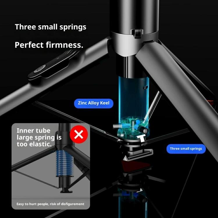 P24-D Live Streaming Anti Shake Extendable Selfie Stick Portable Phone Tripod Stand with Fill Light, P24-D