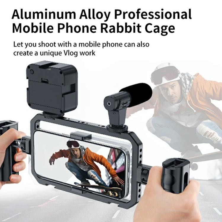 SCG-P03 Dual-Handle Magnetic 61-85mm Clip Range Aluminum Alloy Smartphone Video Stabilizer Frame