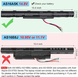 2200mAh Laptop Battery Replacement For Acer Aspire E5-575G 475G 523G 553G, AS16A5K