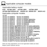 2200mAh Laptop Battery Replacement For HP Omen 1/2/3/4/5 PRO, KI04XL