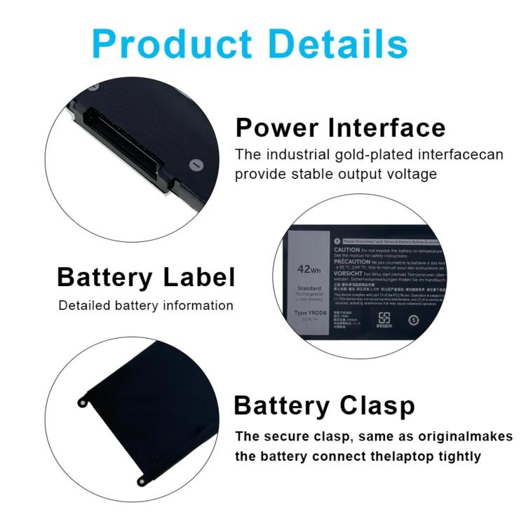 3600mAh Laptop Battery Replacement For Dell Latitude 7440 7450 E7440, YRDD6