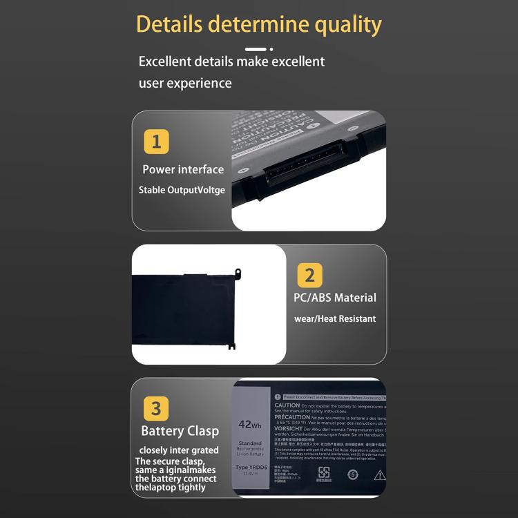 3600mAh Laptop Battery Replacement For Dell Latitude 7440 7450 E7440, YRDD6