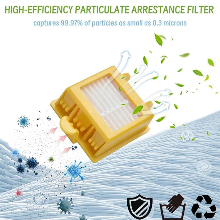JUNSUNMAY 4pcs Sweeper Clean Filter with Brush for iRobot Roomba 700 Series, Clean Filter