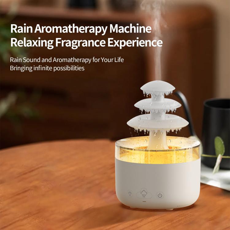 Three-color Lights Ultrasonic Humidifier Cloud Rain Aromatherapy Diffuser, Cloud Rain