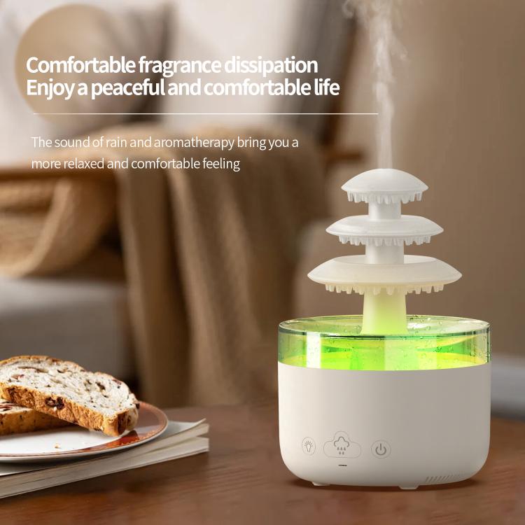 Three-color Lights Ultrasonic Humidifier Cloud Rain Aromatherapy Diffuser, Cloud Rain