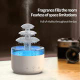 Three-color Lights Ultrasonic Humidifier Cloud Rain Aromatherapy Diffuser, Cloud Rain