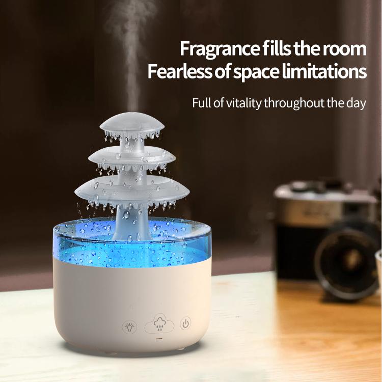 Three-color Lights Ultrasonic Humidifier Cloud Rain Aromatherapy Diffuser, Cloud Rain
