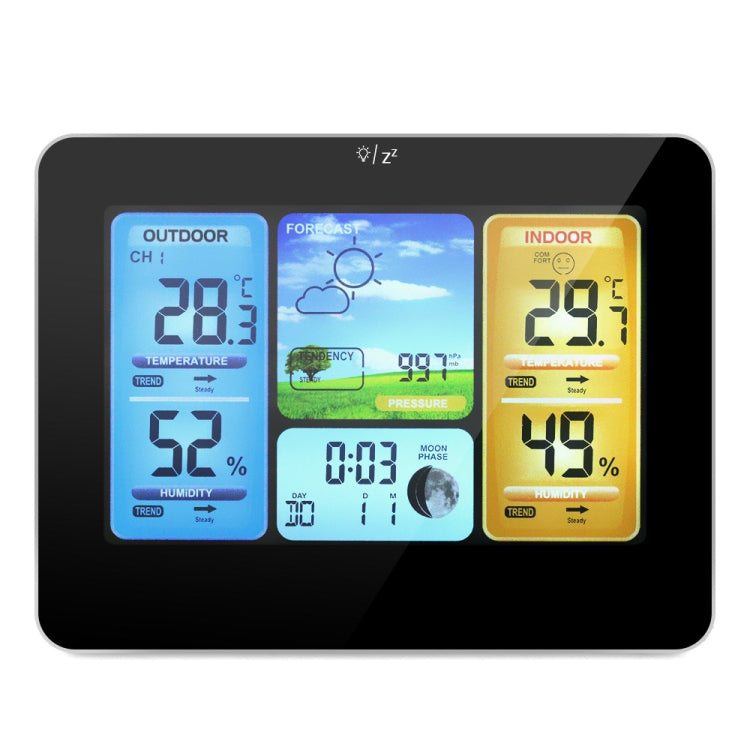FJ3373 Weather Station Wireless Indoor Outdoor Sensor Multifunction Thermometer Hygrometer Digital Alarm Clock Barometer Forecast, FJ3373 FJ3373