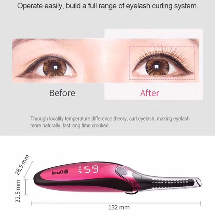 Duosi DY-102 Portable Pen Style Heated Long-Lasting Electric Ironing Eyelash Curler USB Rechargeable Electric Heated Makeup Curling Clip